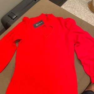 INC Mock Turtleneck With Heart Cutout